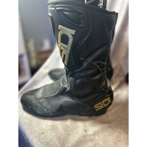 SIDI Motorcycle Racing Boots EU 45 US 11 Black Gold Armored Riding Biker